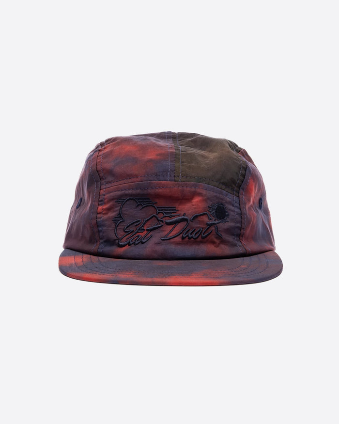 eat dust 5 Panel Cap Tie Dye Nylon Coral