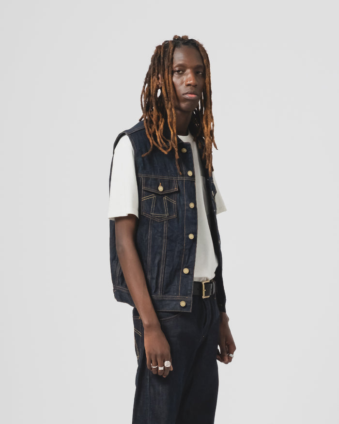Eat Dust 736 Sleeveless Jacket 13Oz Denim