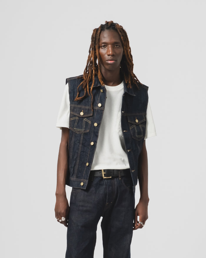 eat dust 736 Sleeveless Jacket 13Oz Denim