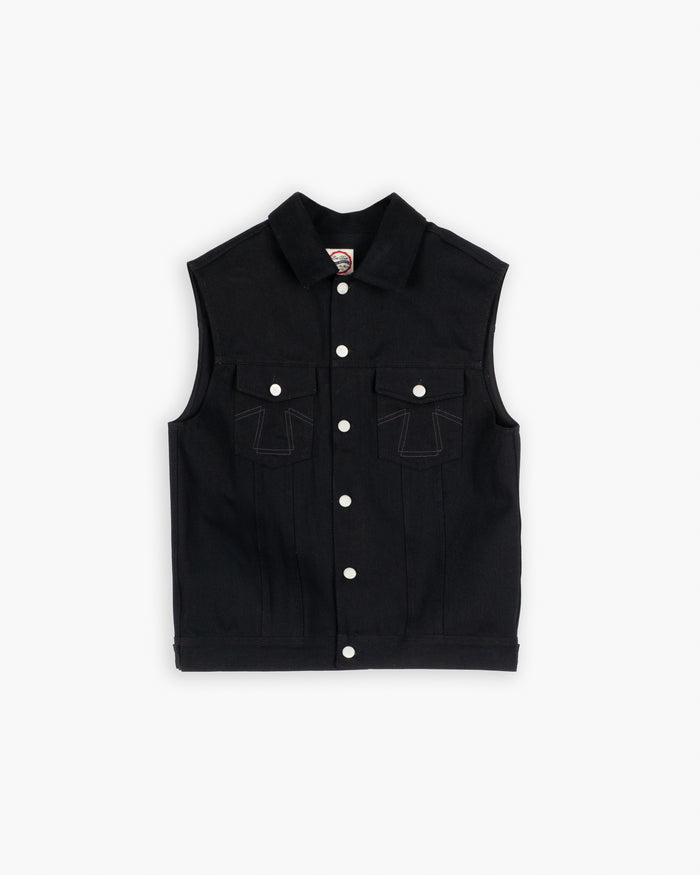 eat dust 736 Sleeveless Jacket Black Denim