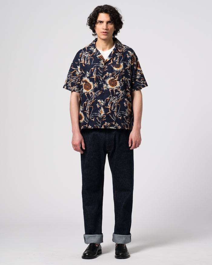 Eat Dust Aloha Shirt Casa Print Navy