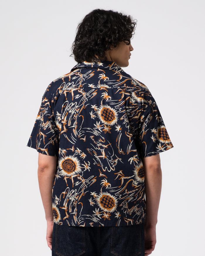 Eat Dust Aloha Shirt Casa Print Navy