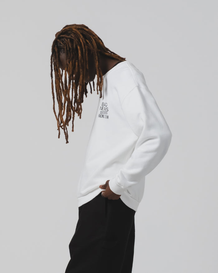 Eat Dust Bad News Sweater Basic Fleece White
