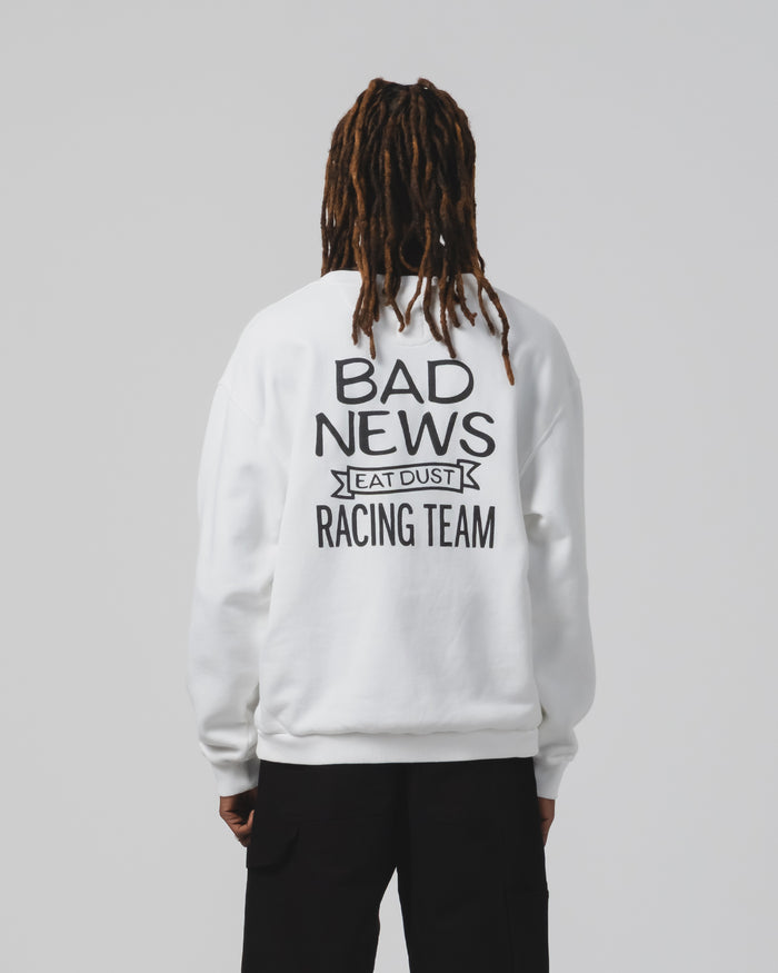 Eat Dust Bad News Sweater Basic Fleece White