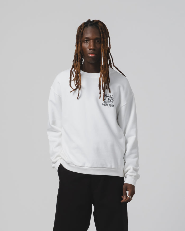eat dust Bad News Sweater Basic Fleece White
