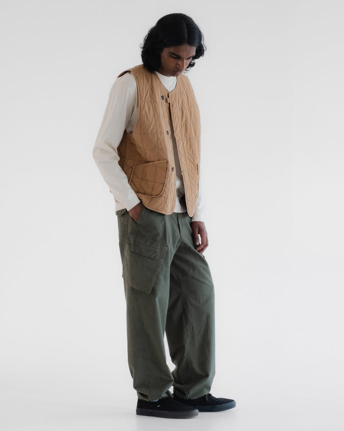 Eat Dust Battery Vest Cotton Quilt Almond