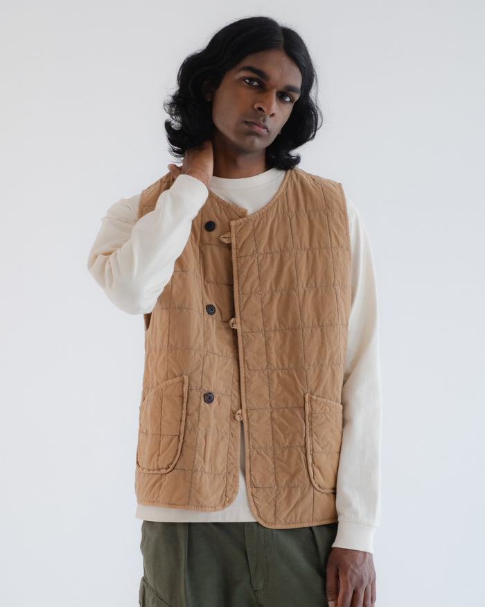 eat dust Battery Vest Cotton Quilt Almond