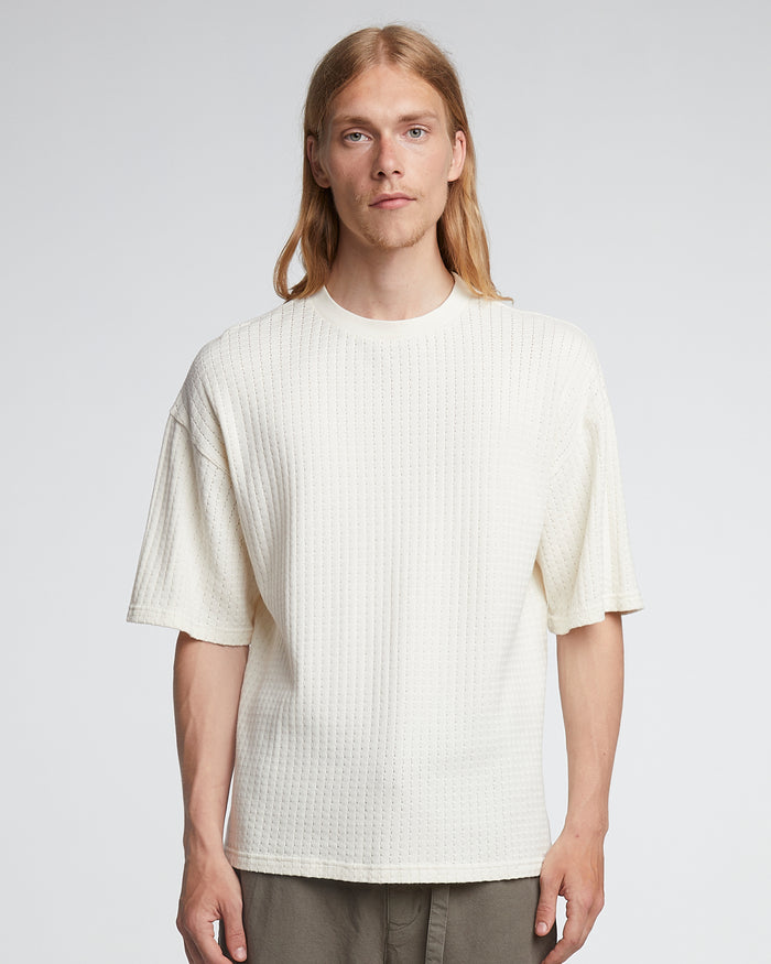 eat dust Big T Cotton Mesh Off White