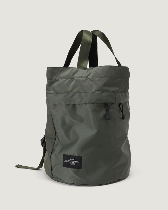 eat dust Bucket Backpack Nylon Twill Khaki Green