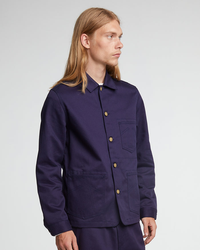 eat dust Chore Jacket Garage Cotton Navy