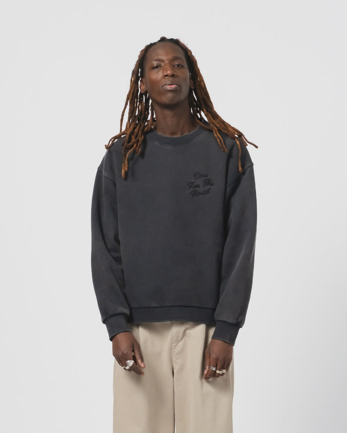Eat Dust Detroit Sweater Basic Fleece Washed Black
