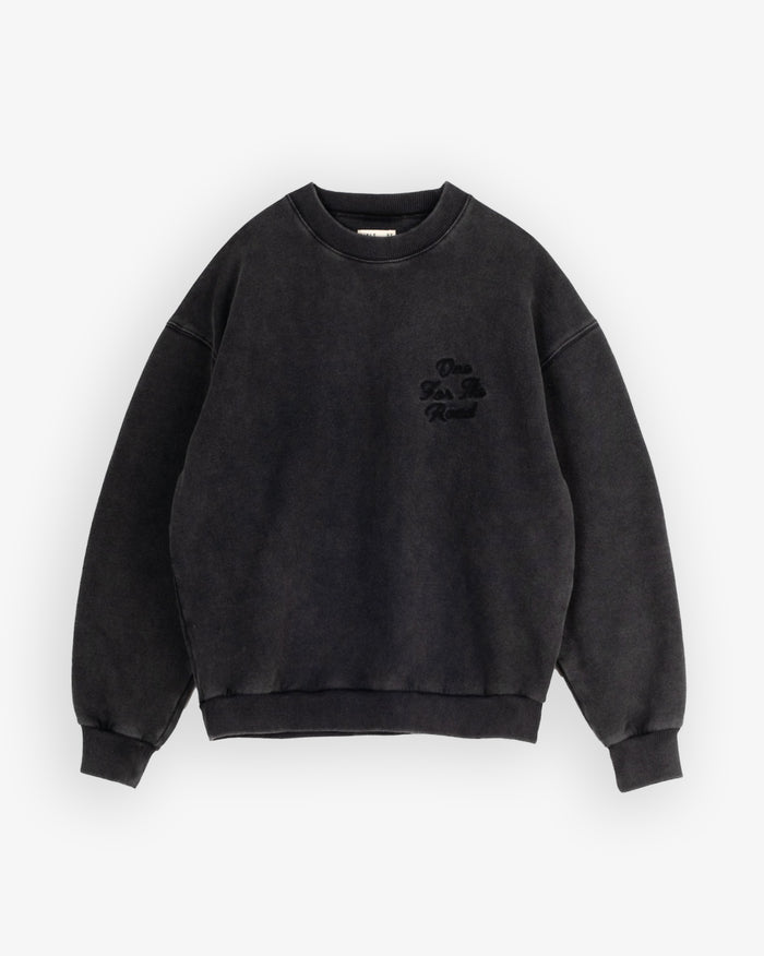 eat dust Detroit Sweater Basic Fleece Washed Black
