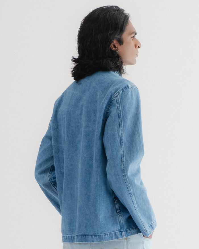 Eat Dust Fisherman Shirt Delhi Denim Bleach Wash