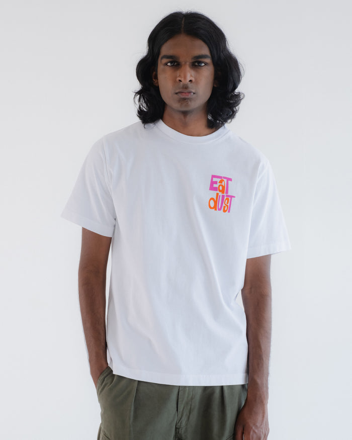 eat dust Fun Tee Basic Jersey White