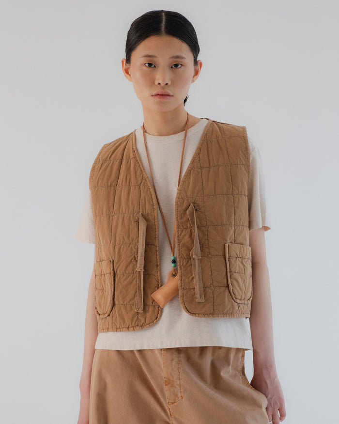 eat dust G.o.D Life Vest Cotton Quilt Almond