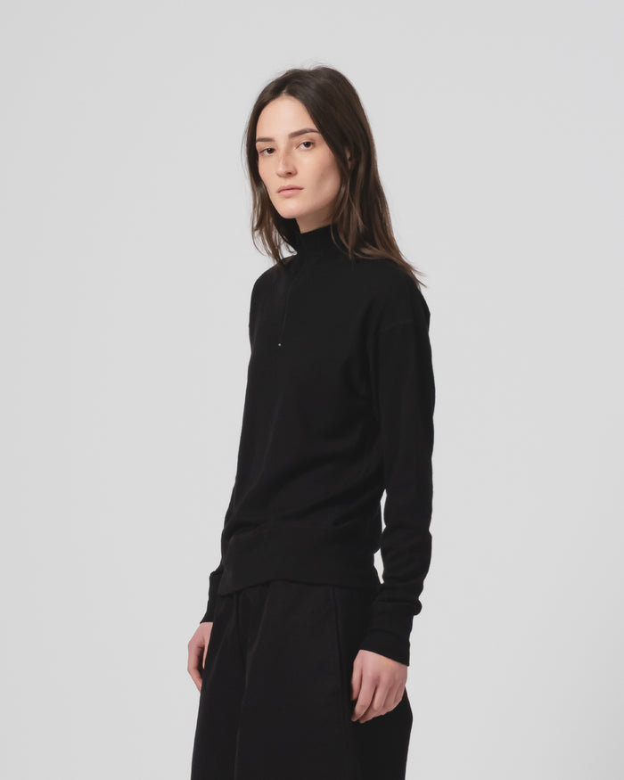 Eat Dust G.o.D Zipper Pull Over Light Wool Black