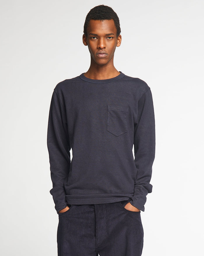 eat dust L/S Pocket T Military Jersey Navy