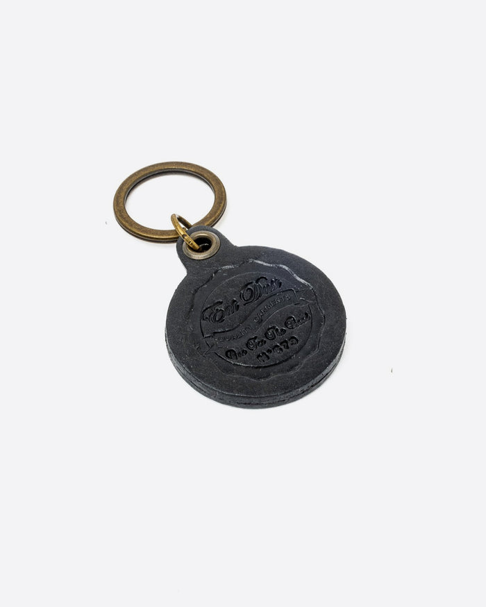 eat dust Leather Keychain Small Leather Black