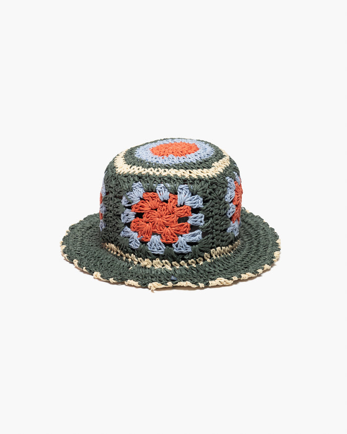 eat dust Miracolo Crochet Bucket Hat Multicolor