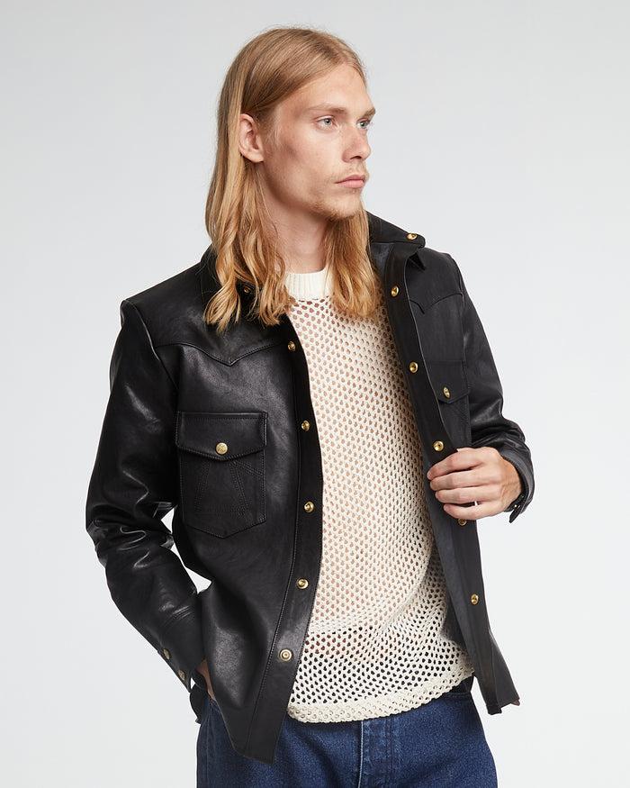 eat dust Montana Shirt Leather Black