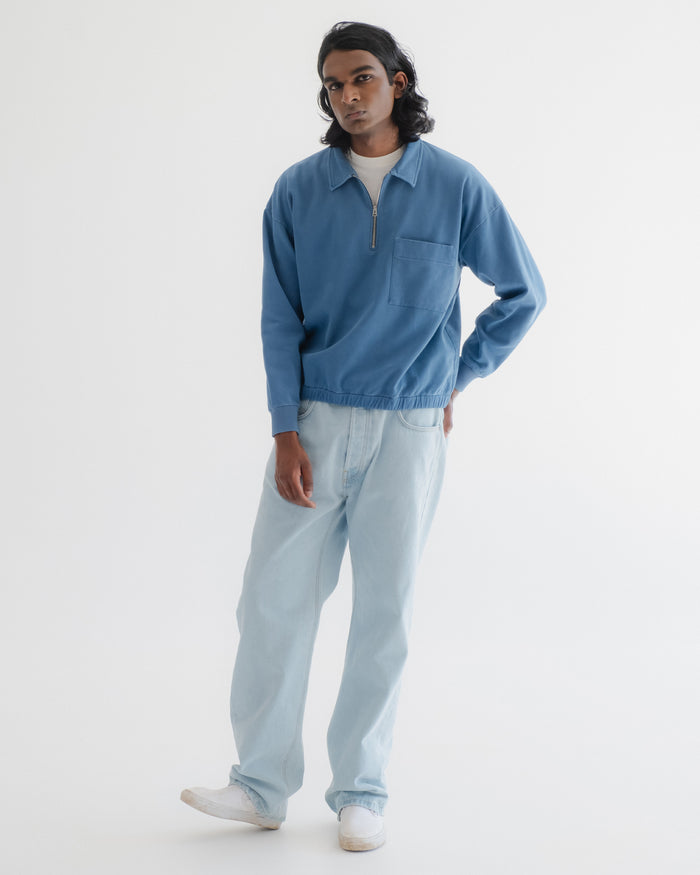 Eat Dust Nevada Sweater Twill Jersey Gaz Blue