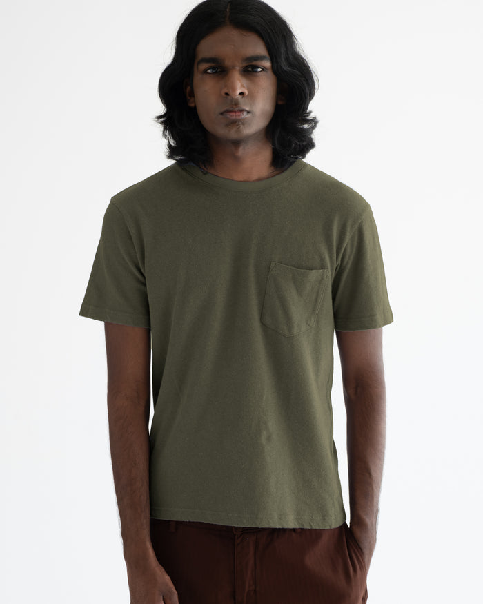 Eat Dust Pocket T Cotton Hemp Litchen