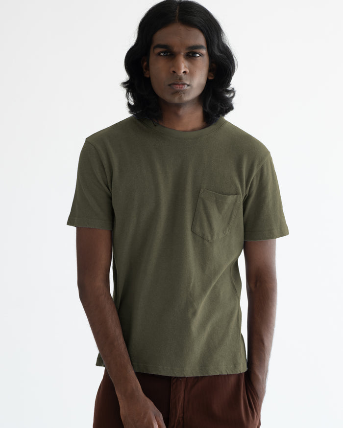 Eat Dust Pocket T Cotton Hemp Litchen