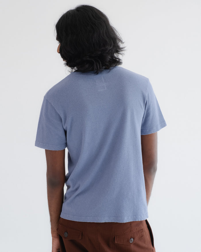 Eat Dust Pocket T Cotton Hemp Riviera Blue