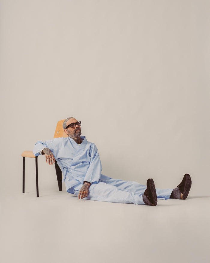 Eat Dust Pyjama Venice Stripes Popline Blue