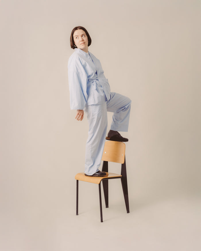 Eat Dust Pyjama Venice Stripes Popline Blue