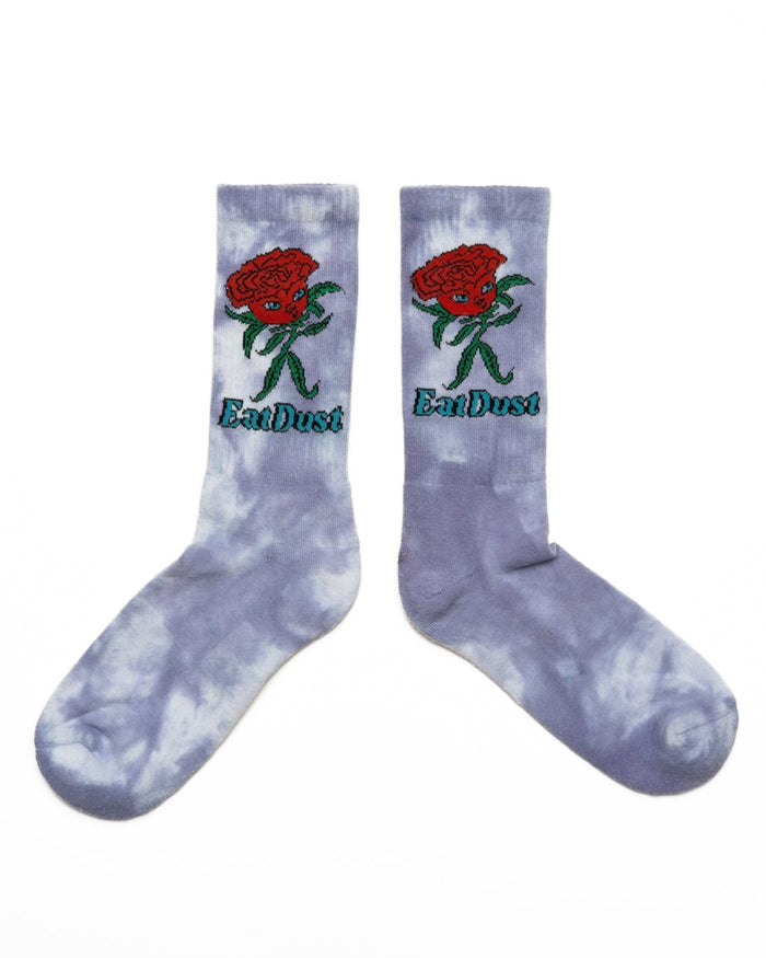 Eat Dust Rose Socks Cotton Tie Dye Violet