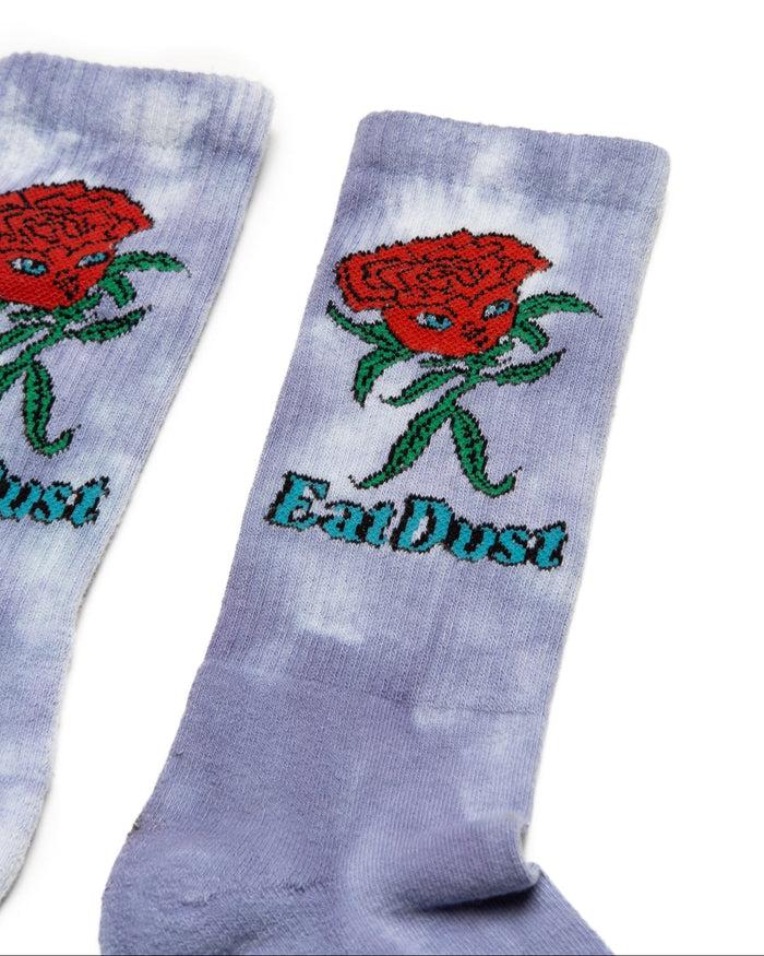 Eat Dust Rose Socks Cotton Tie Dye Violet