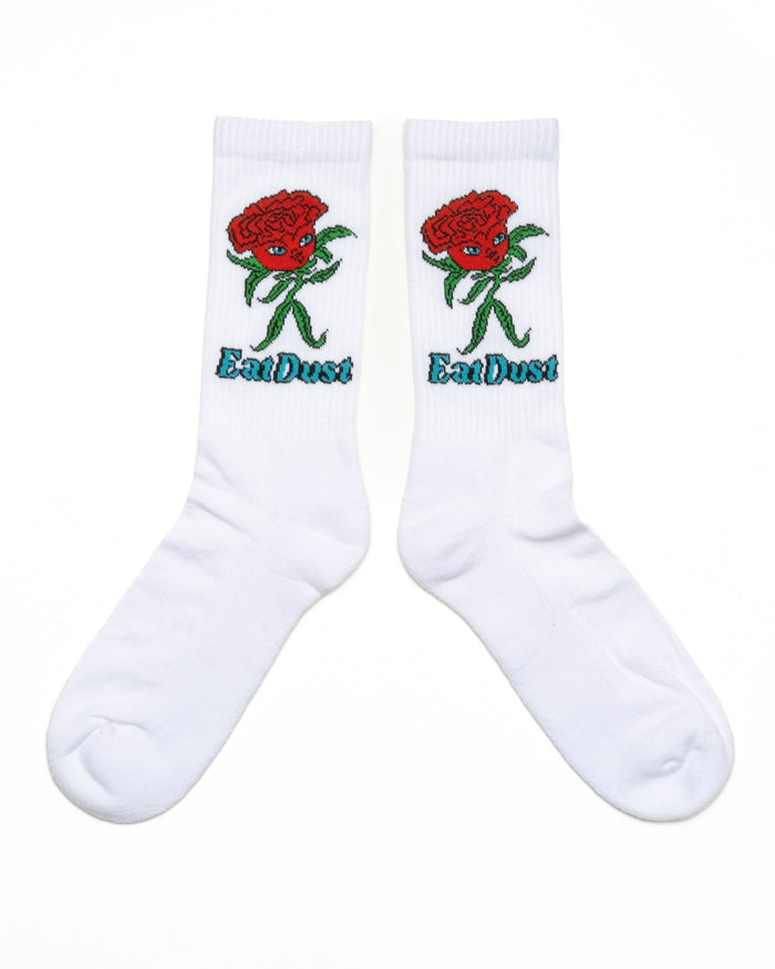Eat Dust Rose Socks Cotton White
