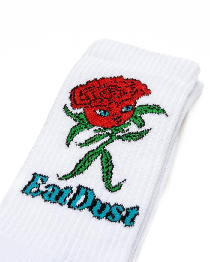 Eat Dust Rose Socks Cotton White