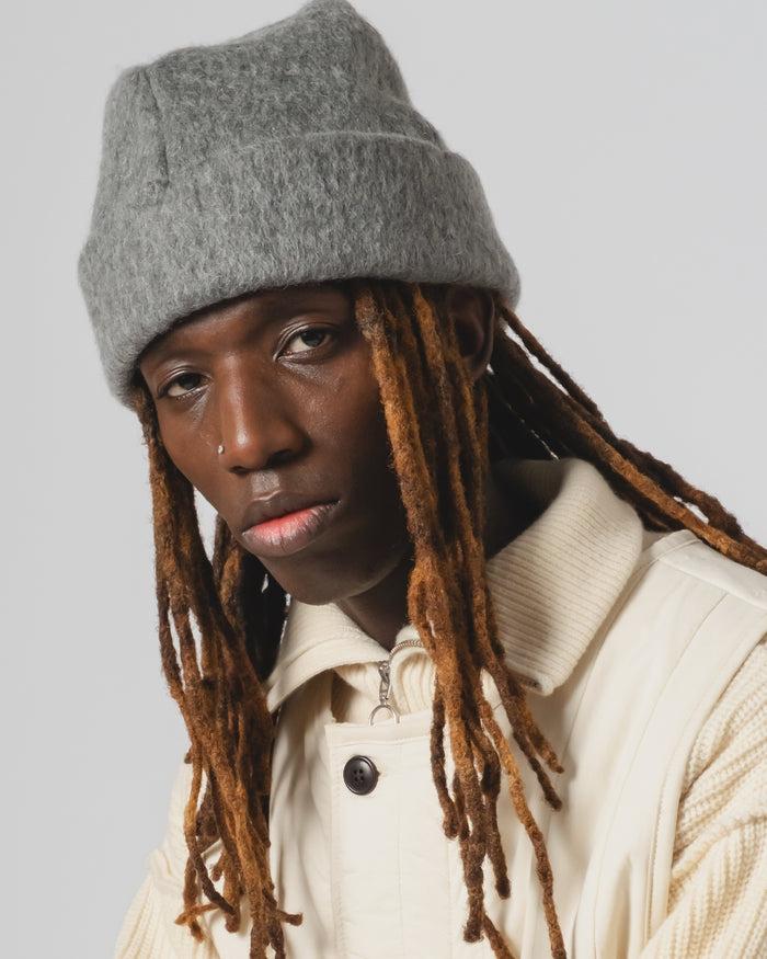 Eat Dust Skully Hat Mohair Fleece Asphalt