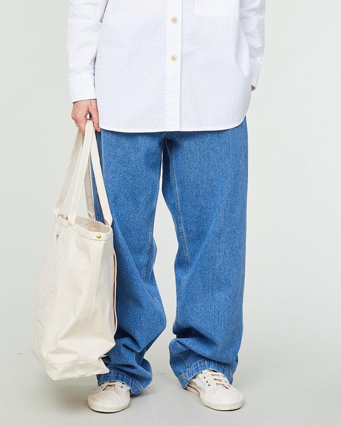 Eat Dust Small Canvas Shopper Bag Off White