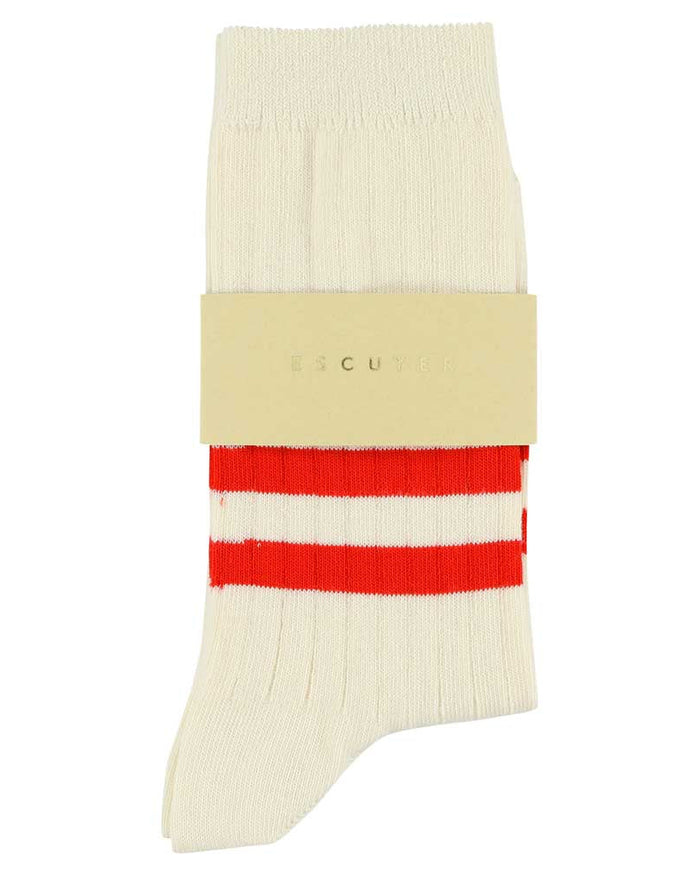 Eat Dust Stripes Socks Ecru/Orange