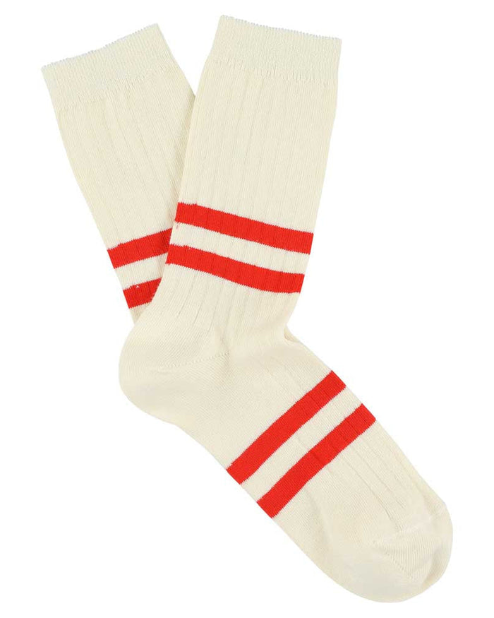 eat dust Stripes Socks Ecru/Orange