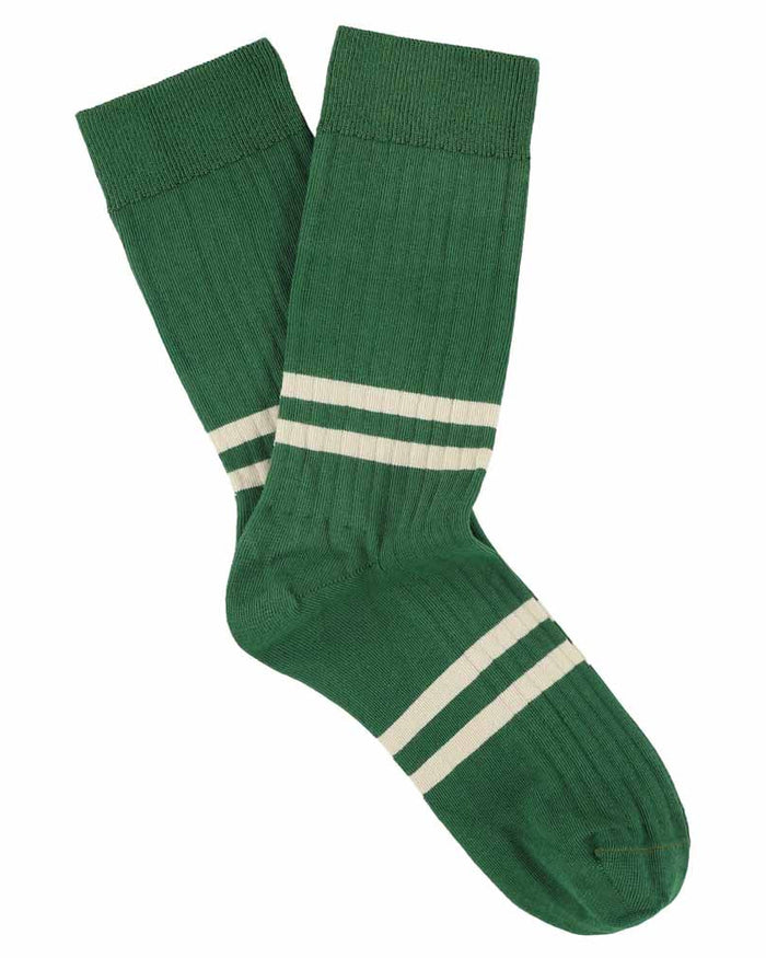 Eat Dust Stripes Socks Green/Ecru