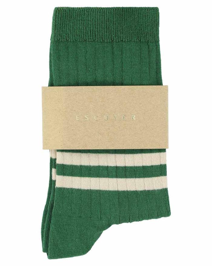 Eat Dust Stripes Socks Green/Ecru