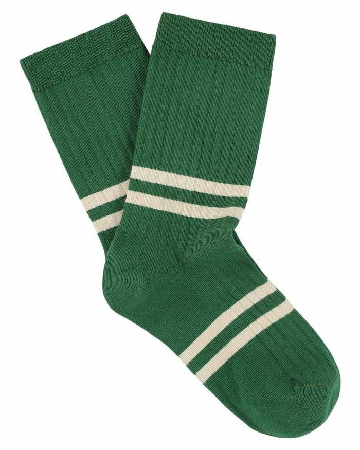 eat dust Stripes Socks Green/Ecru