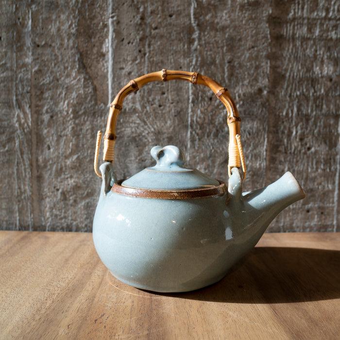 eat dust Tea pot light blue glazing