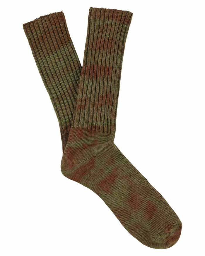 eat dust Tie Dye Socks Brown/Green