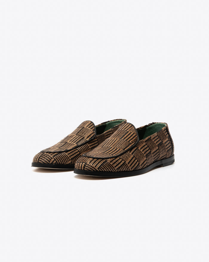 eat dust Vinny's Belgee Loafer Brown Raffia