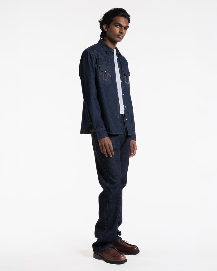 Eat Dust Western Shirt Texas Indigo