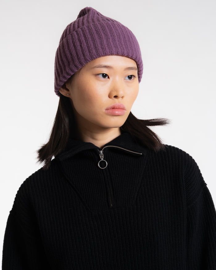 eat dust Wool Cashmere Beanie Lavender