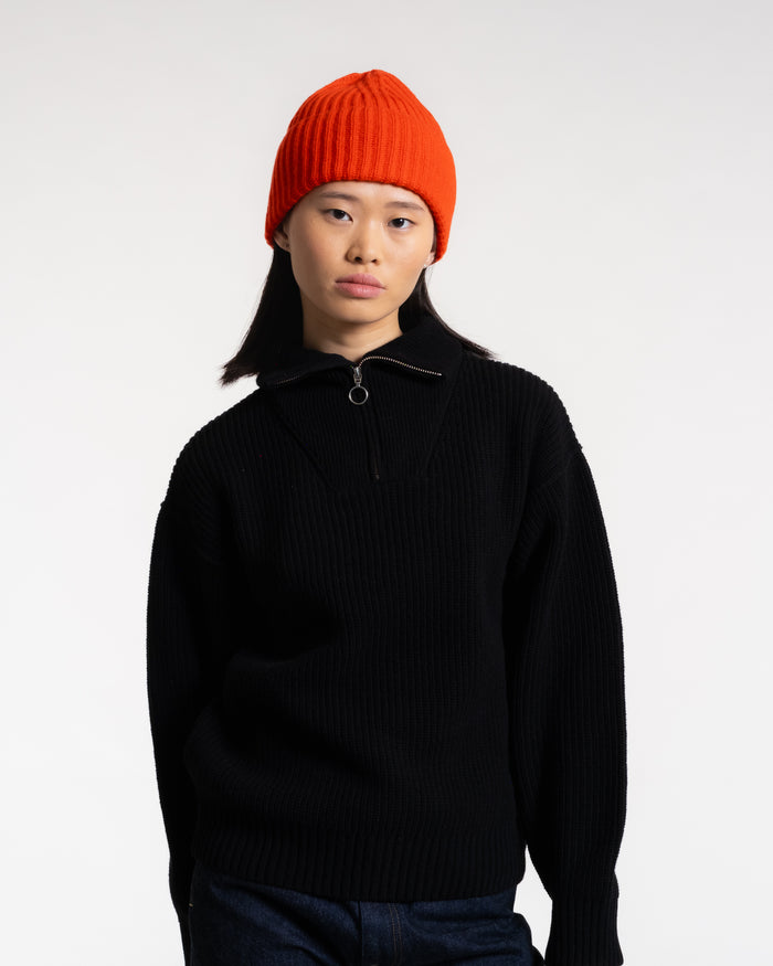 eat dust Wool Cashmere Beanie Orange