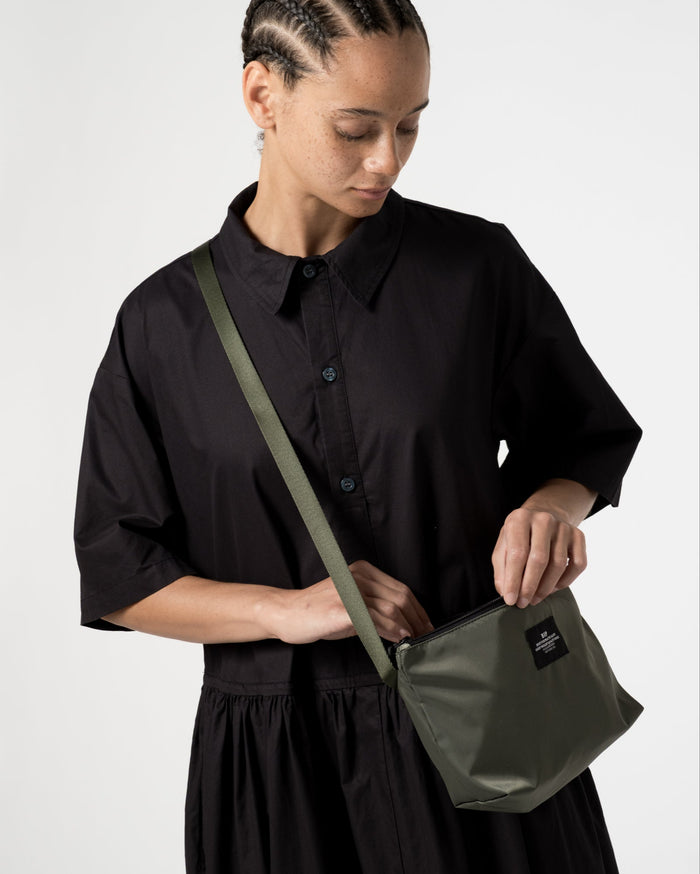 eat dust Fannypack Crossbody Nylon Twill Khaki Green