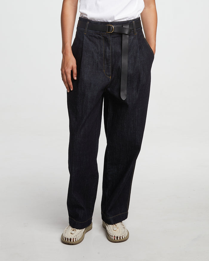 eat dust G.o.D British Worker Pants Regenerate Denim Blue