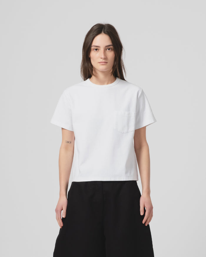 eat dust G.o.D Pocket T Organic Open End Jersey White